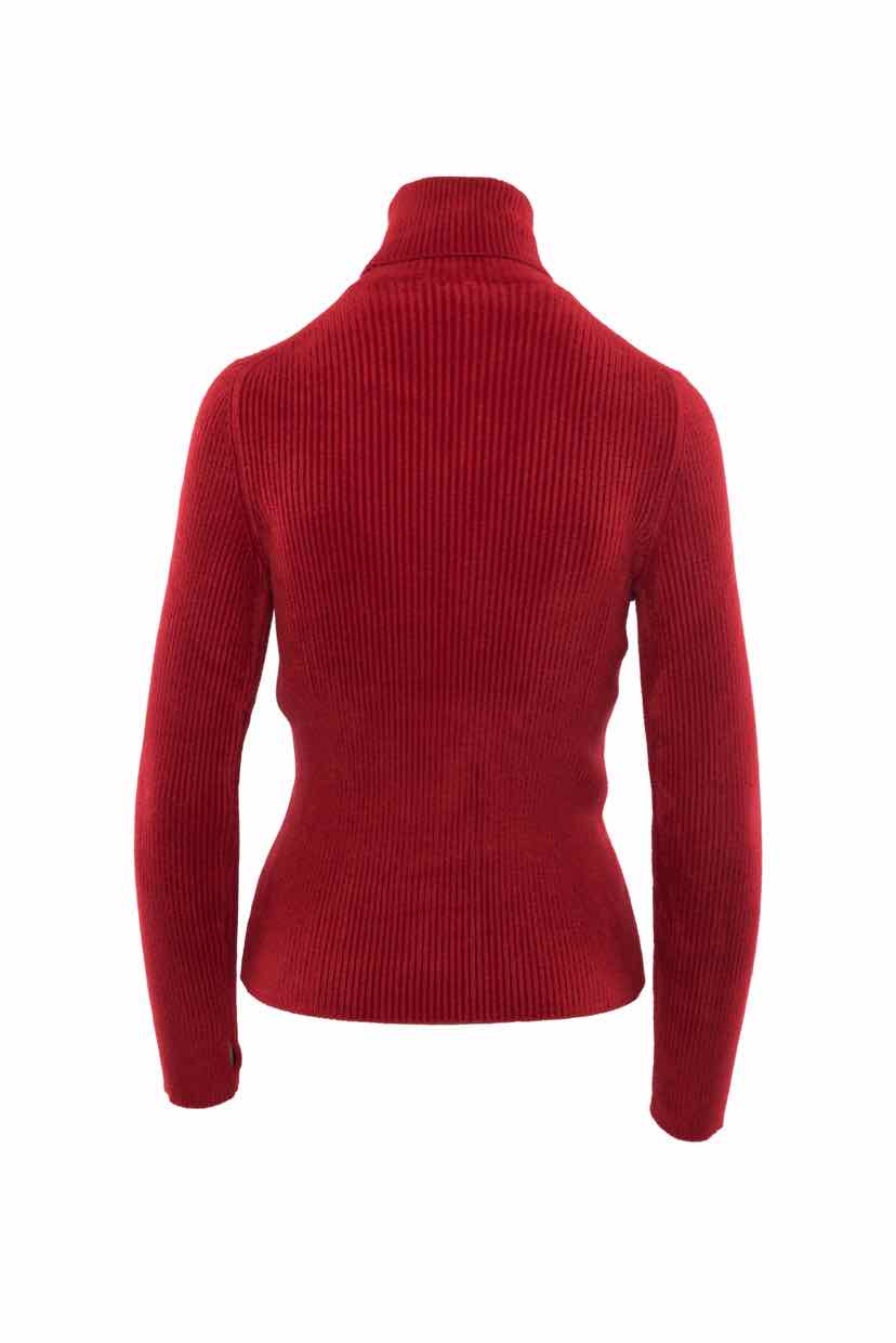 Chanel Size 38 2019 CC Logo Ribbed Turtleneck Sweater