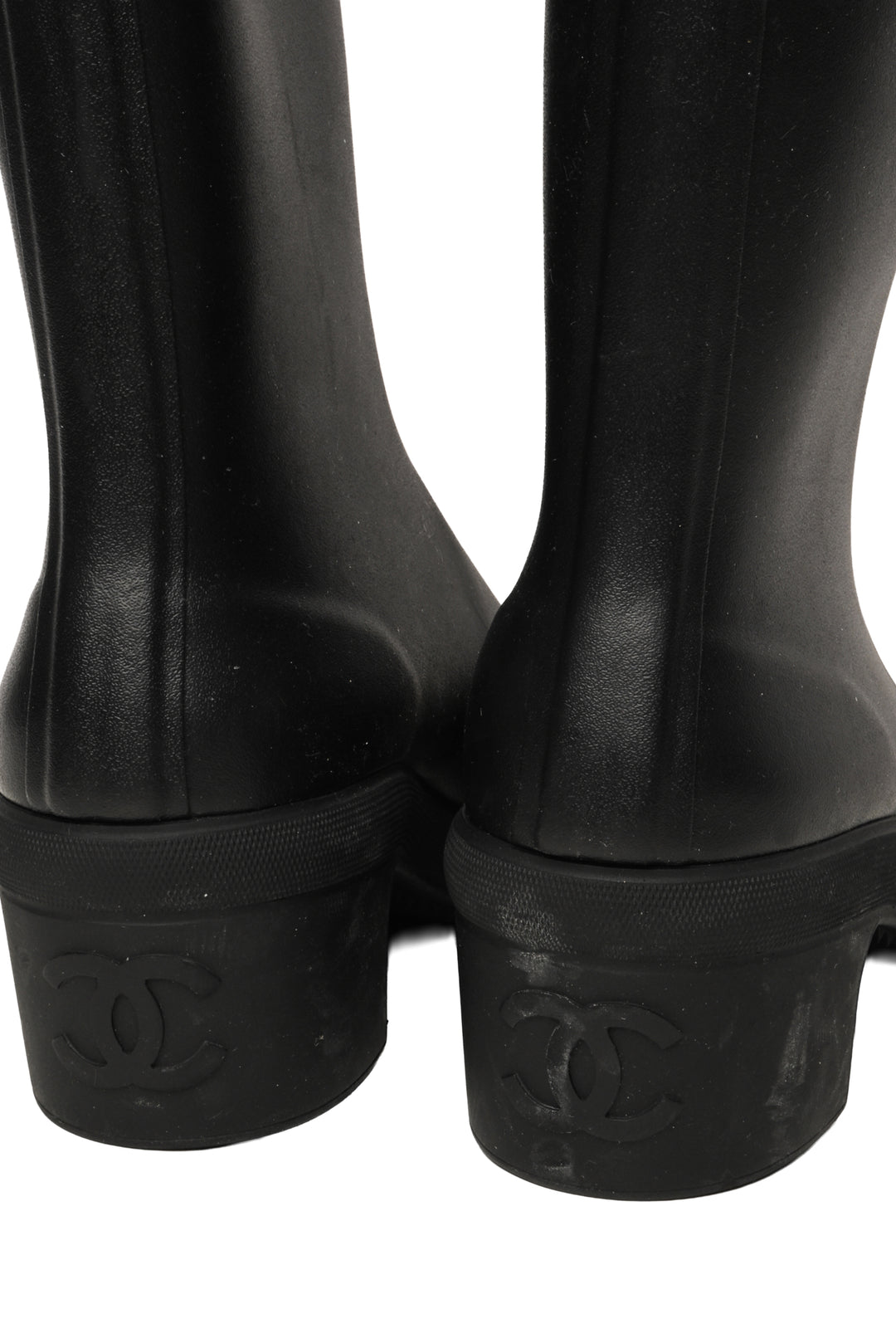 Chanel Size 36 Logo Rubber Rain Boots