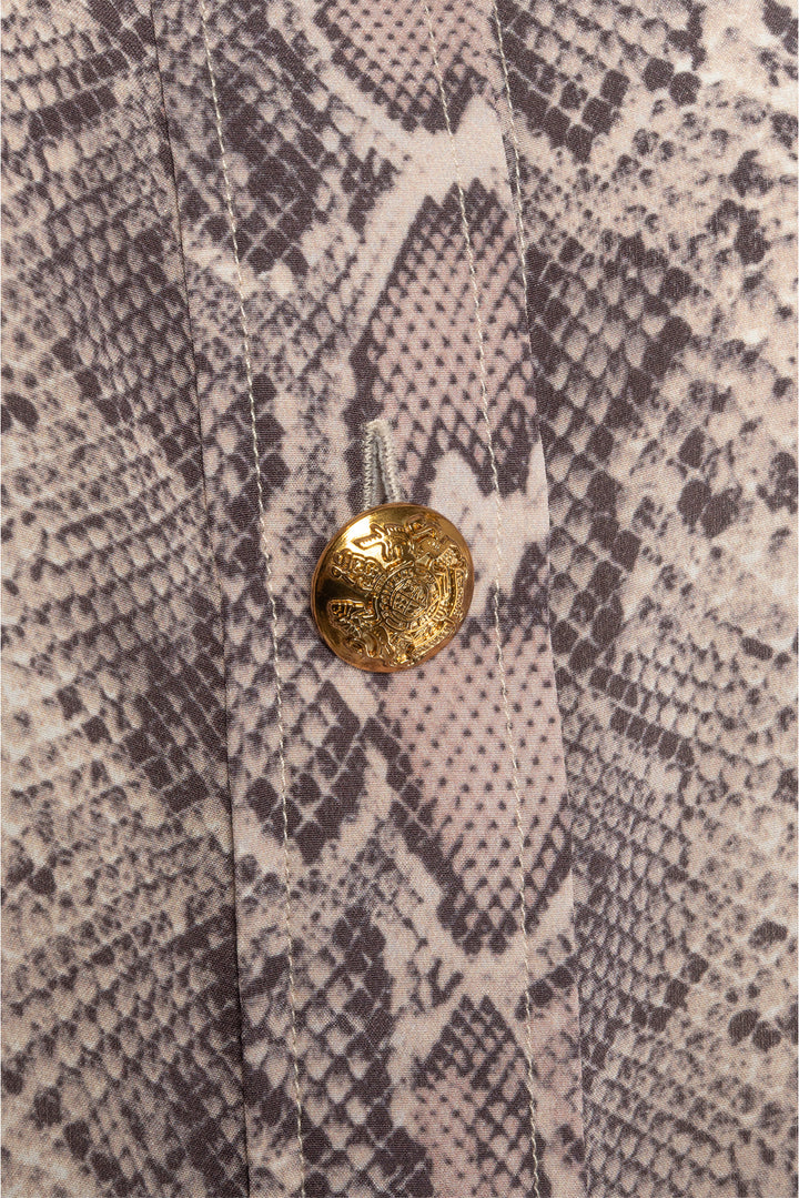 Zimmermann Size 3 Snake Print Silk Blouse