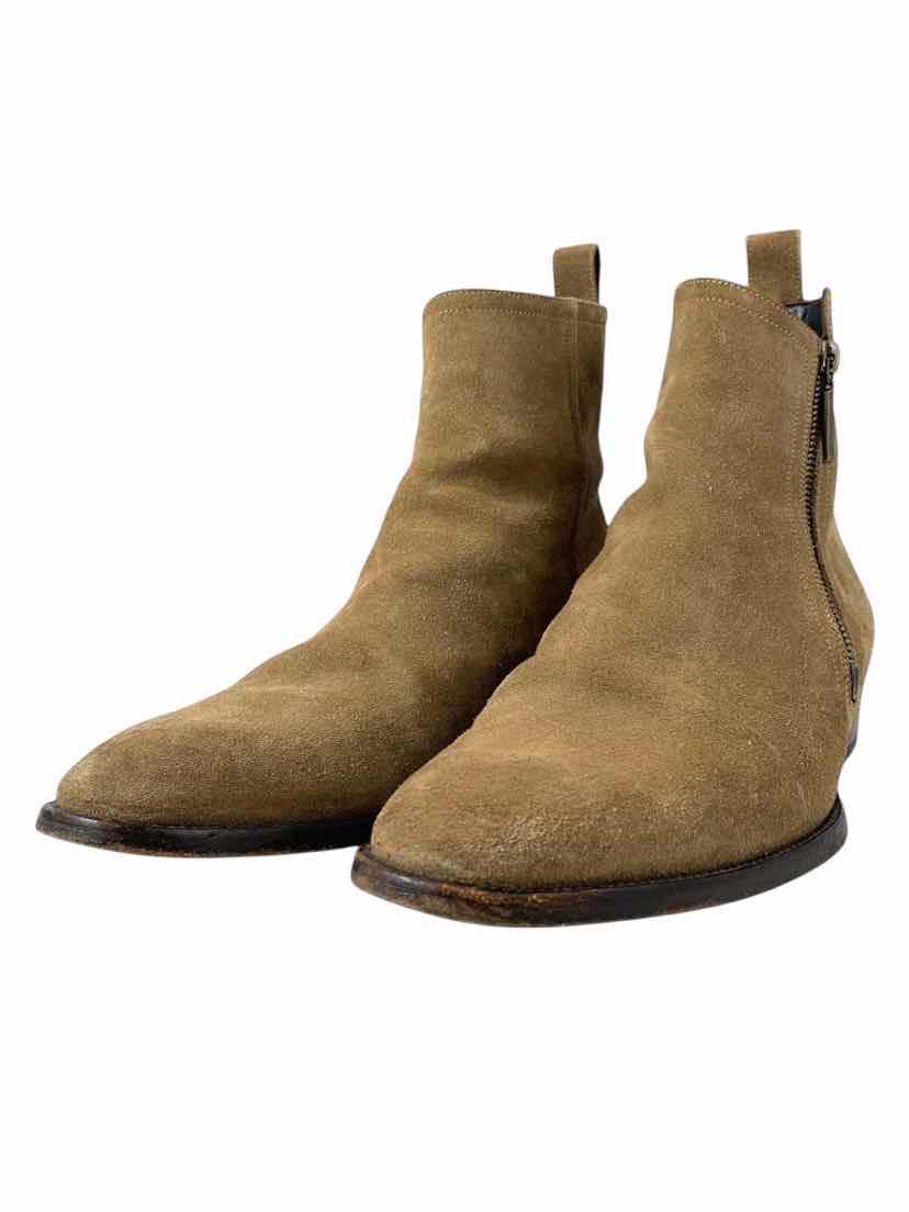 Mens Shoe Size 41 Saint Laurent Men's Wyatt Side-Zip Suede Boots