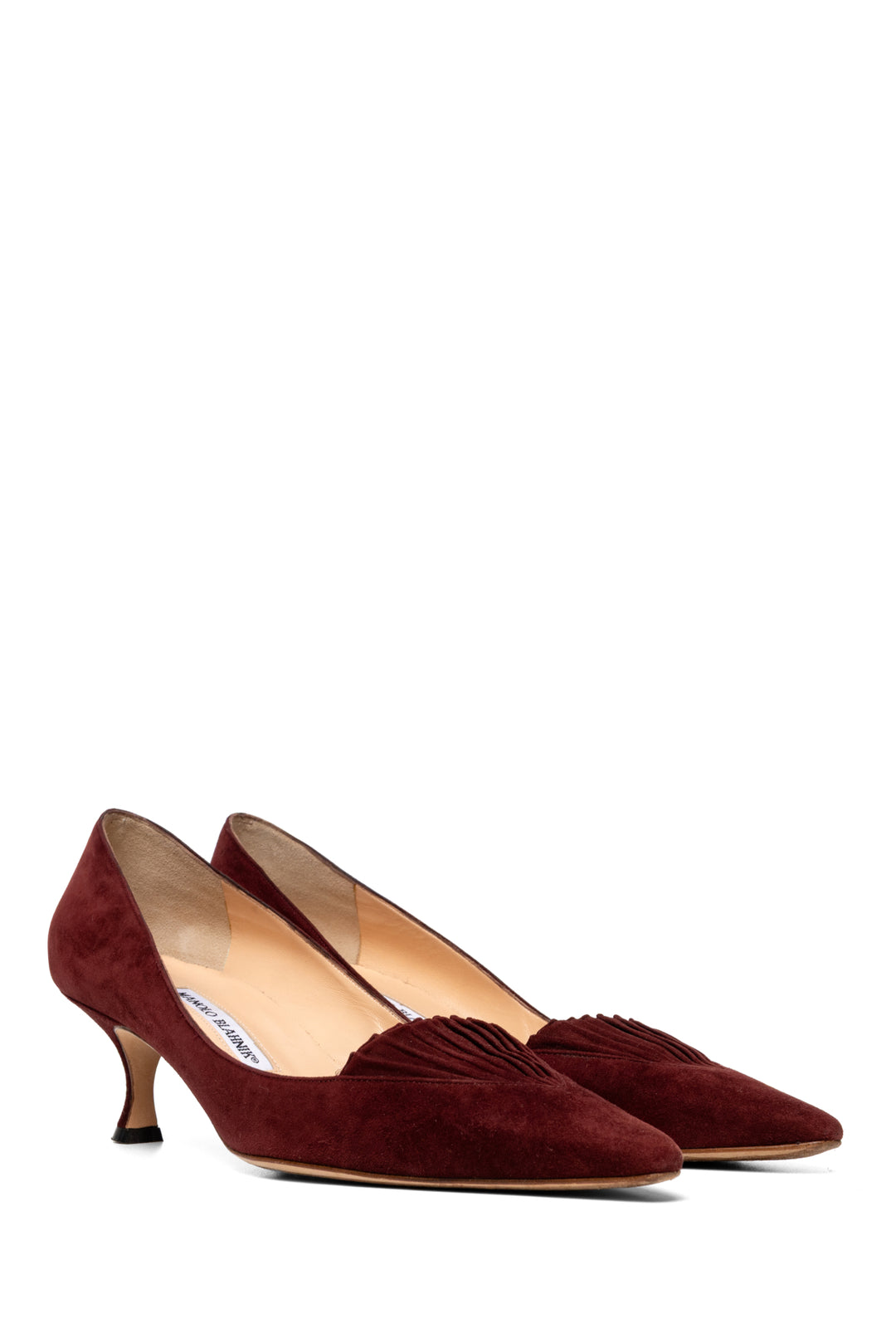 Manolo Blahnik Size 40.5 Pointed Toe Suede Pumps