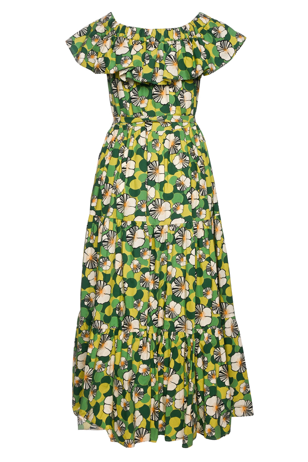 La Double J x Mantero Size S Off-The-Shoulder Tiered Maxi Dress