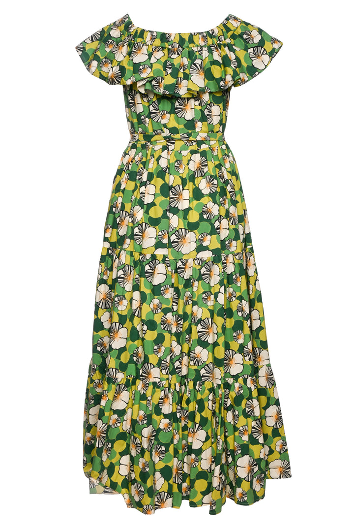 La Double J x Mantero Size S Off-The-Shoulder Tiered Maxi Dress