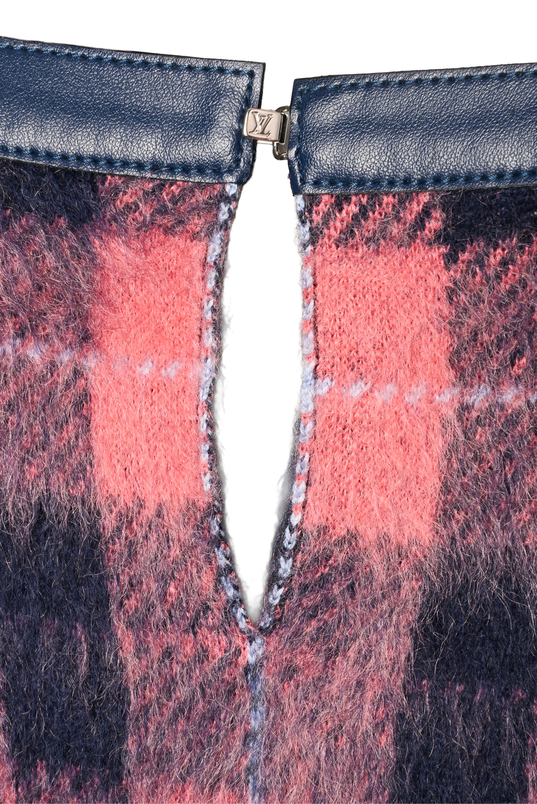 Louis Vuitton Size S Plaid Mohair-Blend Mini Dress