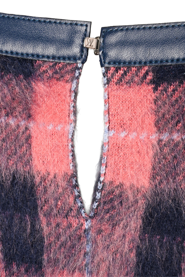 Louis Vuitton Size S Plaid Mohair-Blend Mini Dress