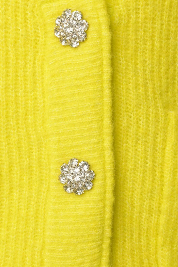 Ganni Size M Alpaca & Wool Blend Crystal Button Cardigan