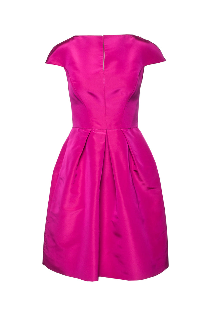Oscar De La Renta Size 4 Wide Collar V-Neck Midi Dress