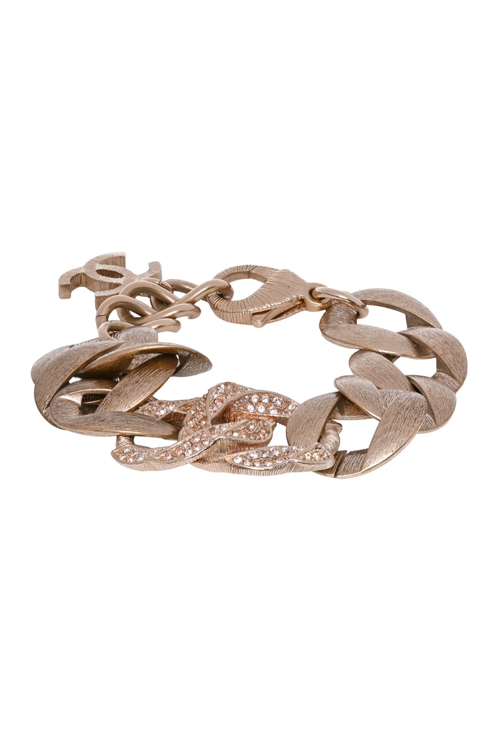 Chanel 2016 Crystal Giant CC Chain Bracelet