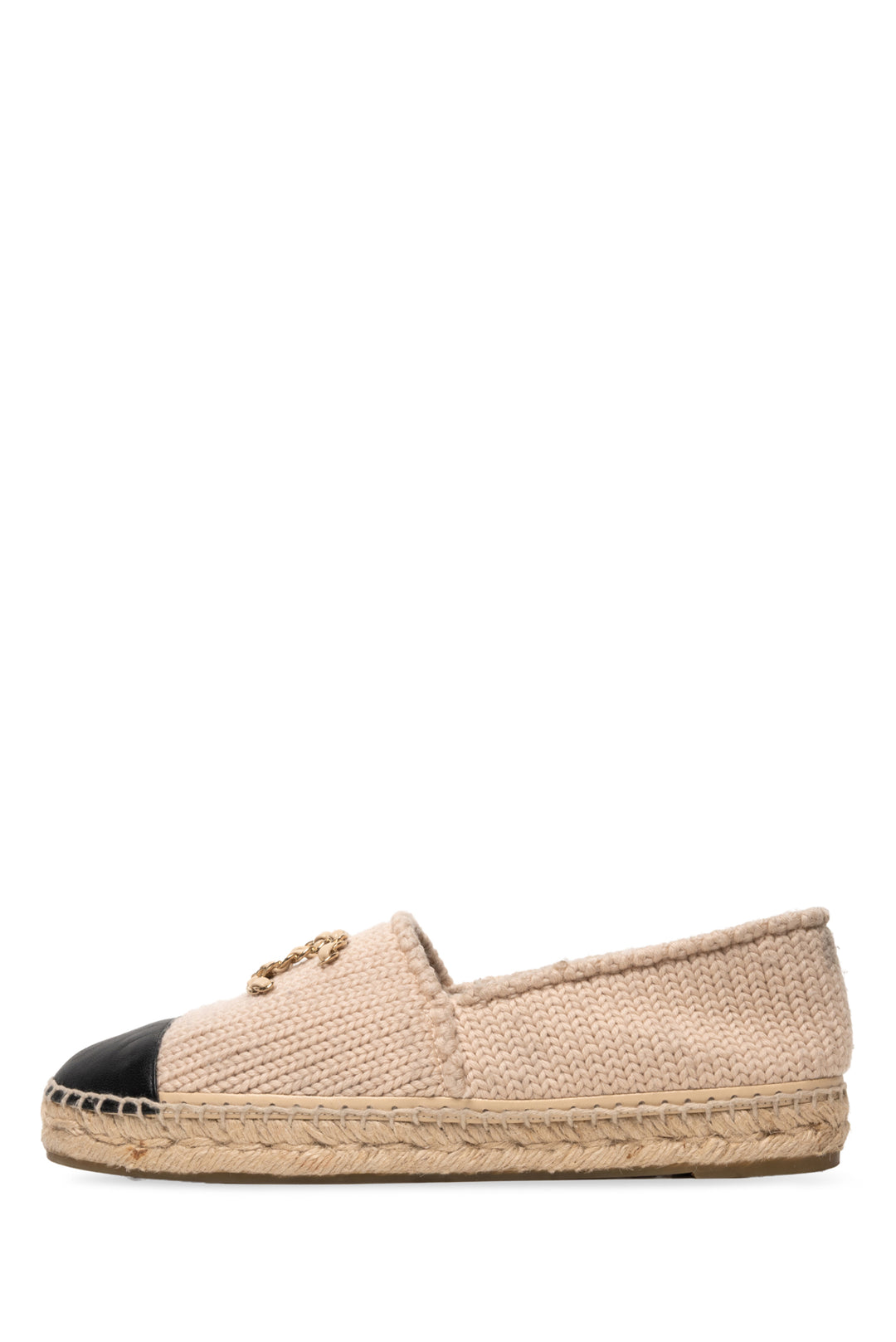 Chanel Size 40 Knitted Wool Lambskin Chain CC Espadrilles