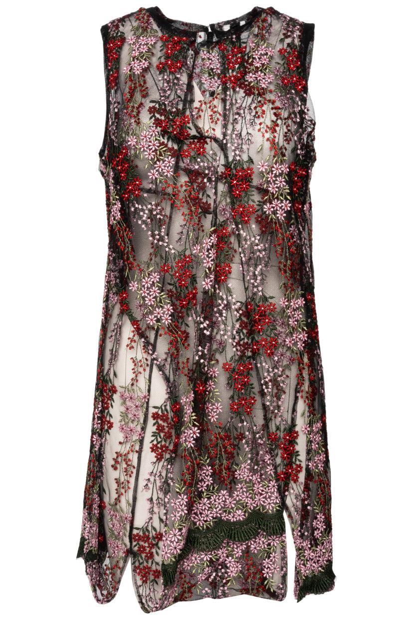 Junya Watanabe Size M SS 2012 Collection Floral Embroidered Mesh Dress
