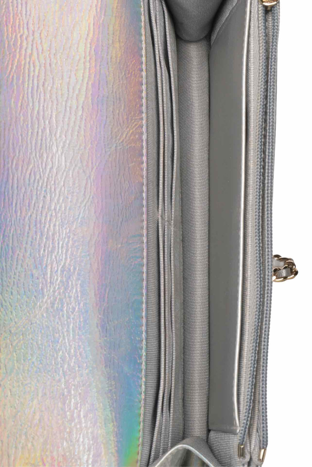 Chanel 2021 Iridescent Goatskin Quilted Wallet On Chain