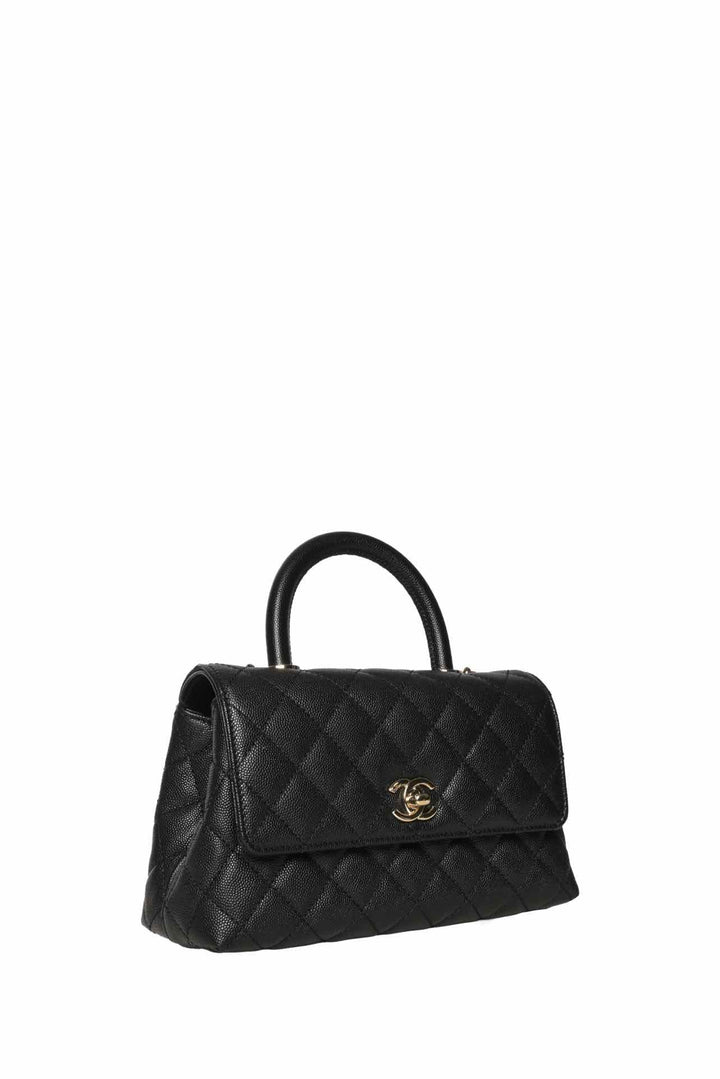 Chanel 2025 Small Quilted Caviar Coco Handle Bag