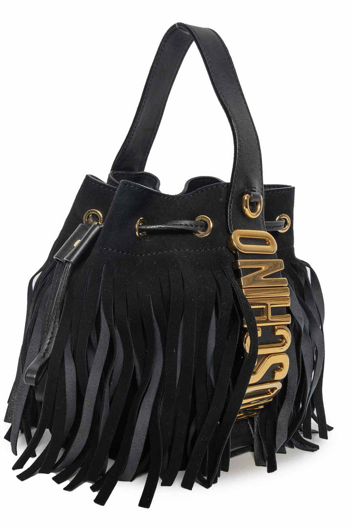 Moschino 'Letters' Fringe Suede Bucket Bag