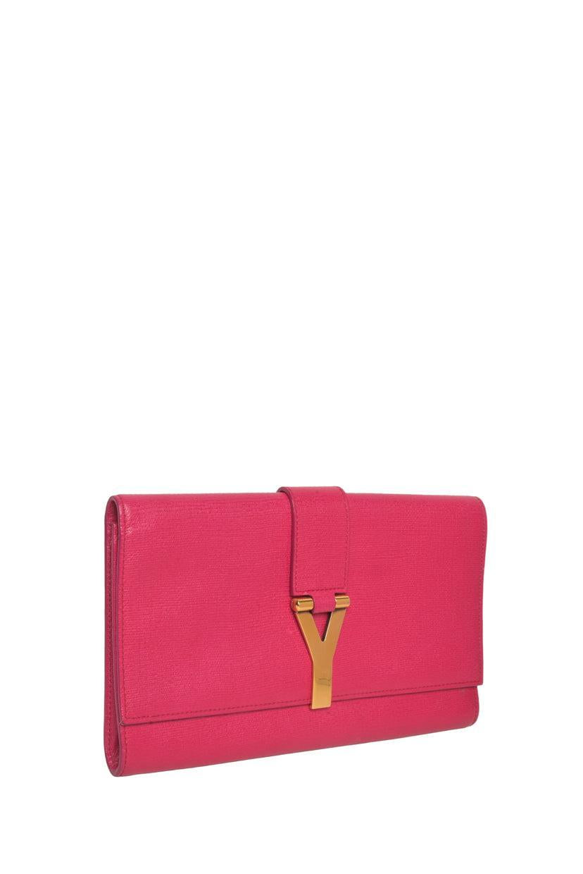 Saint Laurent Coated Canvas Y Ligne Clutch
