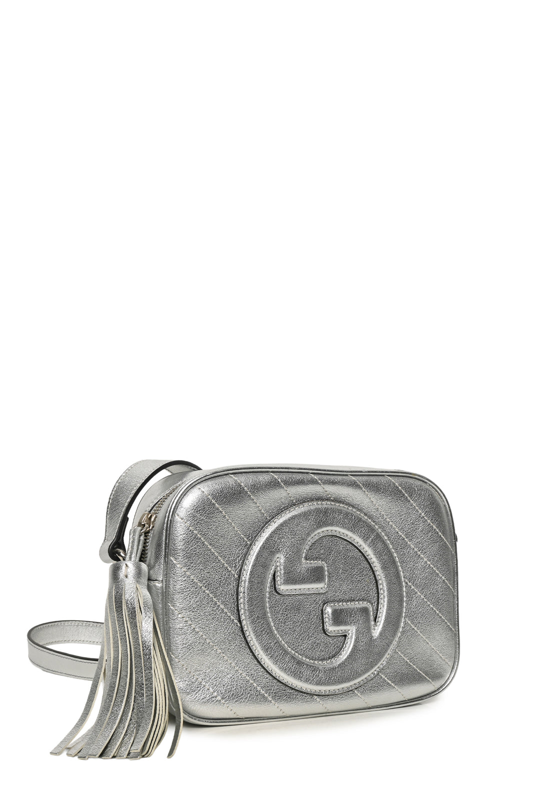 Gucci Quilted Metallic Leather Blondie Small Crossbody Shoulder Bag