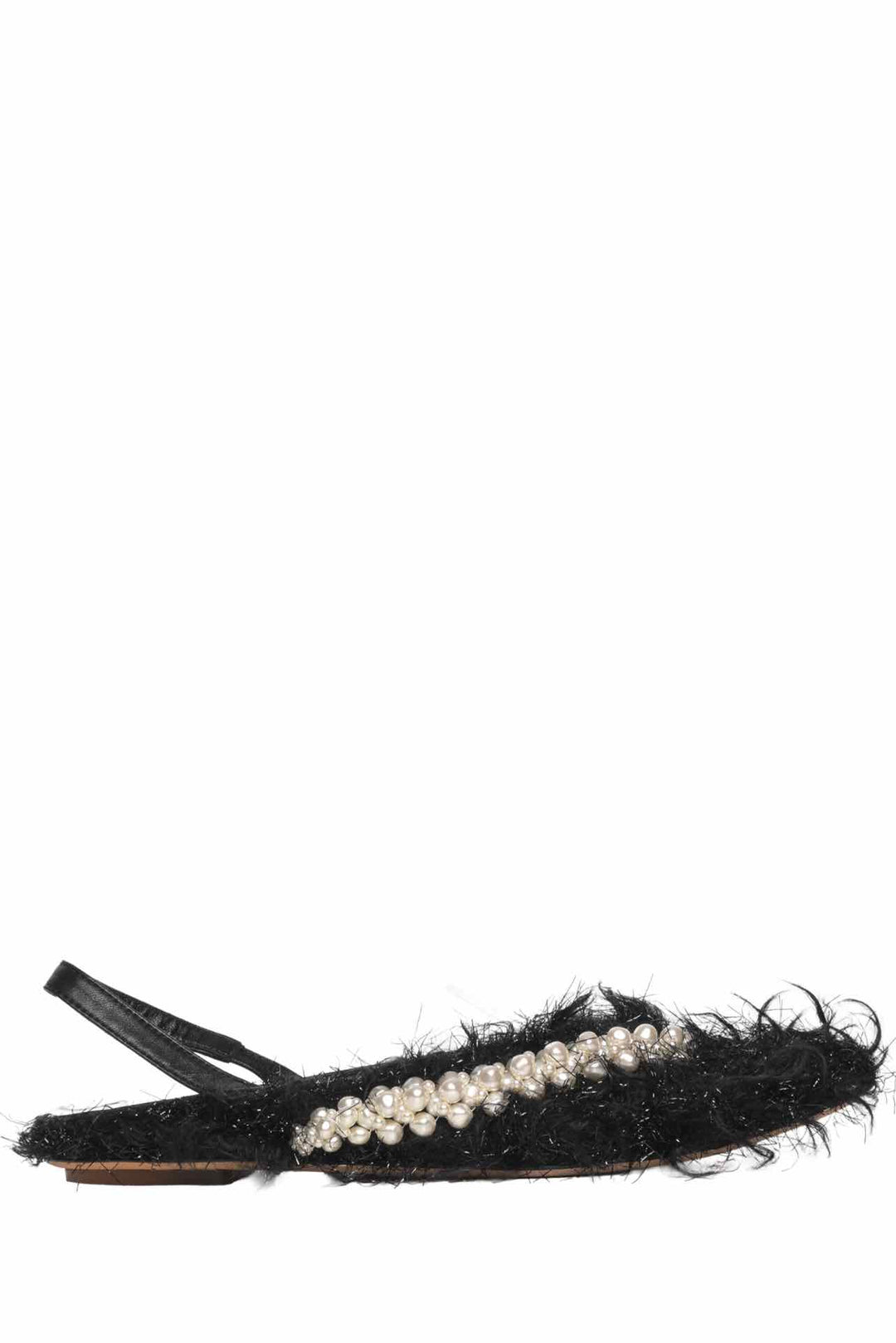 Simone Rocha Size 38 Embellished Fuzzy Pointed Toe Slingback Flats
