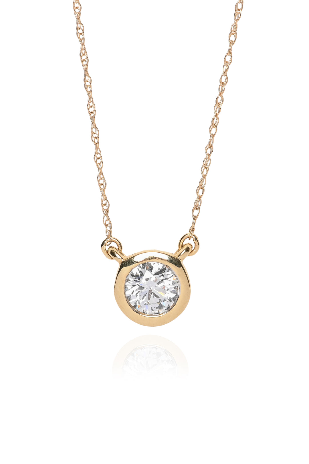 FiEMMA 0.50ct Lab Grown Round Bezel Set Diamond Solitaire Necklace