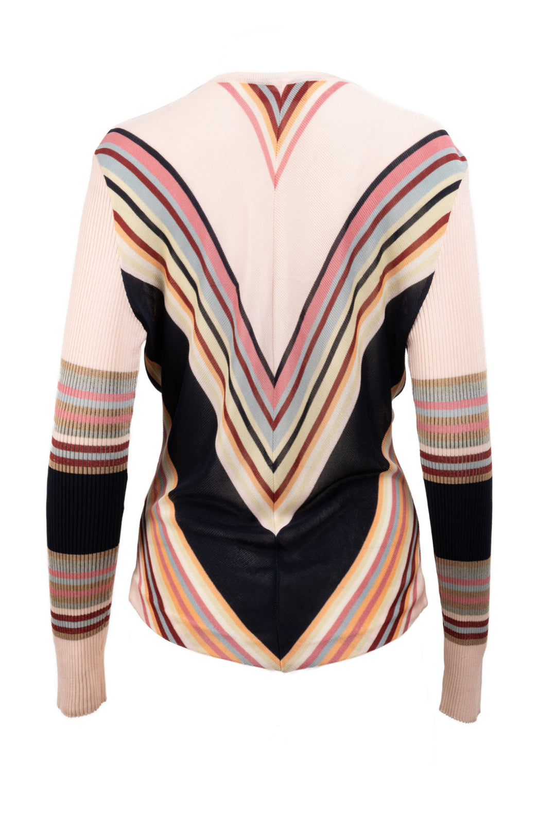 Missoni Size 48 Chevron Striped Knit Cardigan