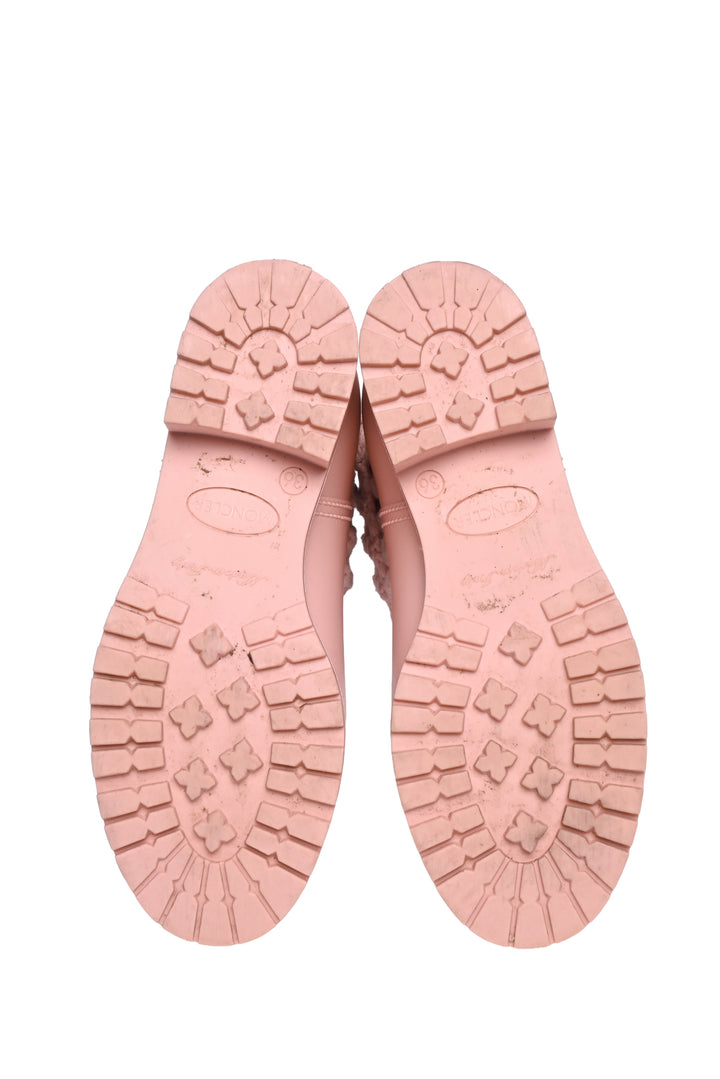 Moncler Size 36 Ginette Knit Cuff Rubber Ankle Boots