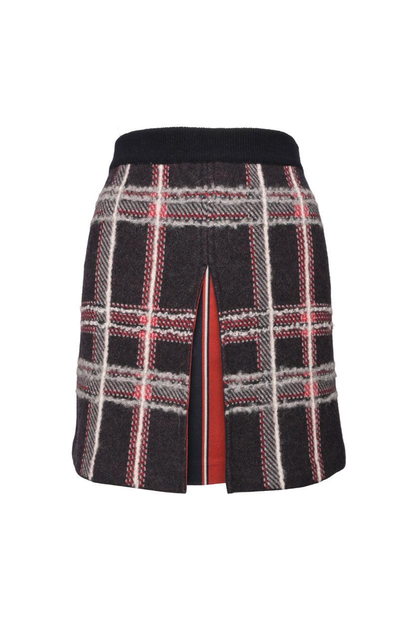 Thom Browne Size 36 Hairline Madras Check Jacquard Mini Skirt