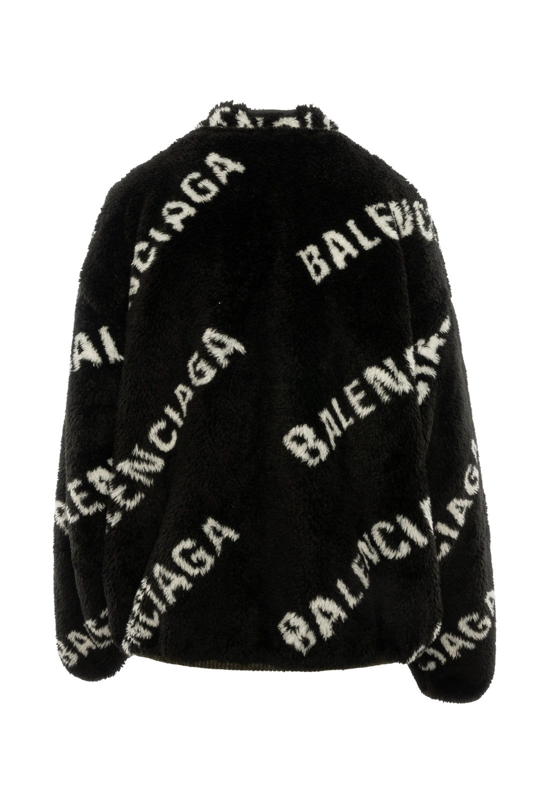 Balenciaga Size XS 2020 Reversible Allover Logo Fleece Jacket