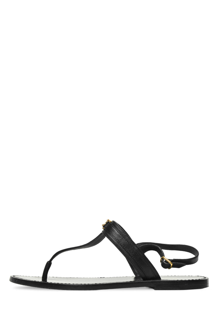 Celine Size 38 Leather Triomphe Thong Sandals