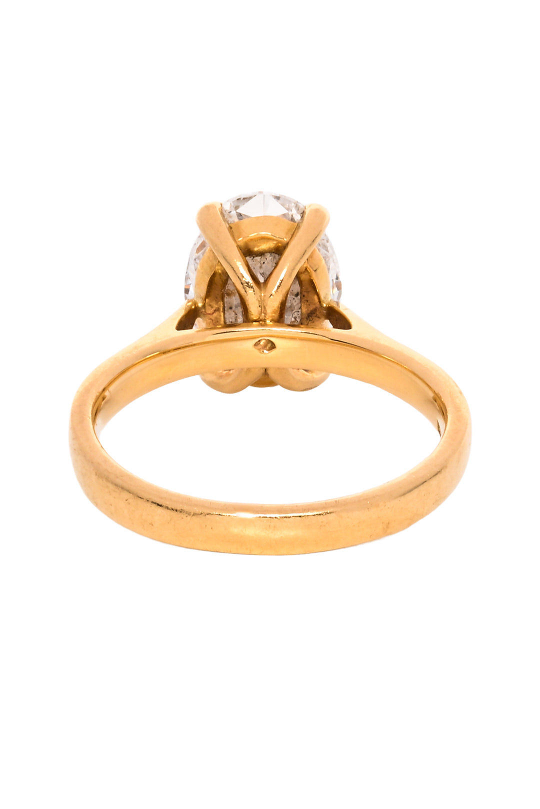 77 Diamonds London Size 5 18K Yellow Gold Oval Solitaire Diamond Ring