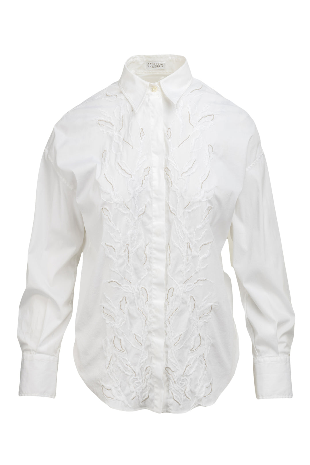 Brunello Cucinelli Size S Embroidered & Monili Blouse