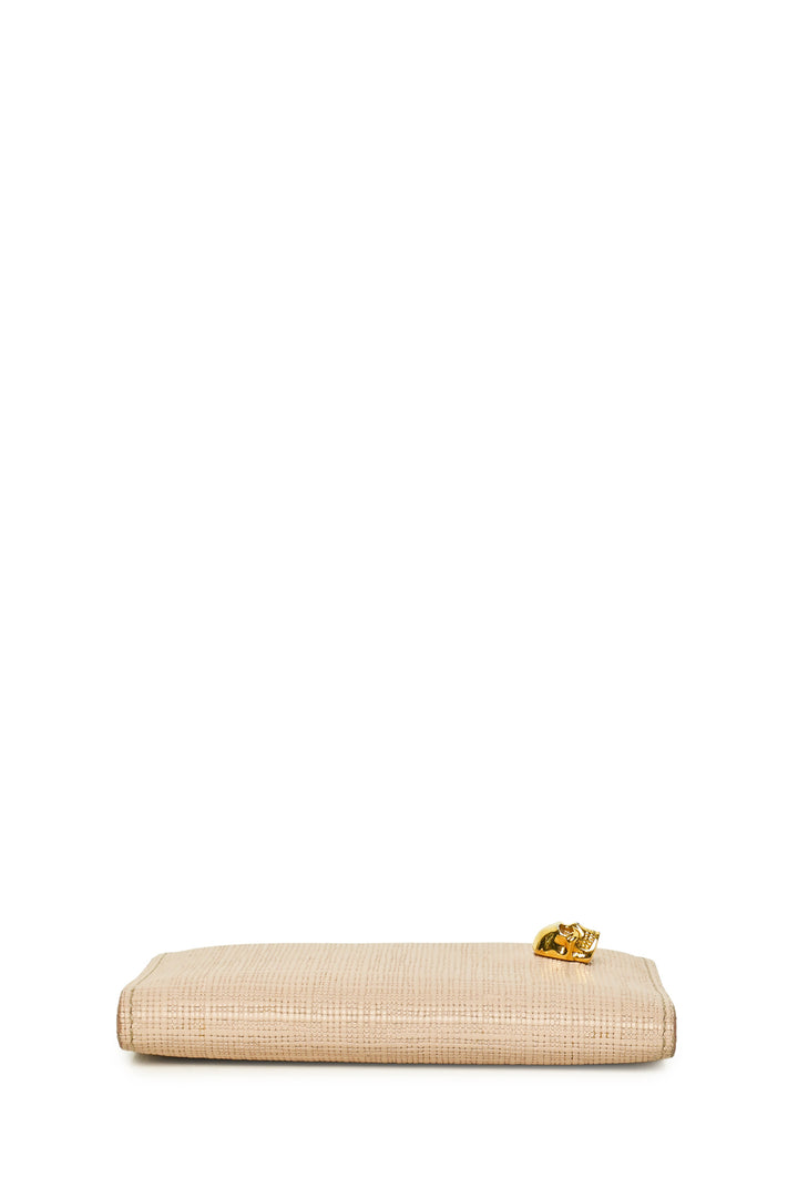 Alexander Mcqueen Skull Bifold Leather Card Holder Wallet