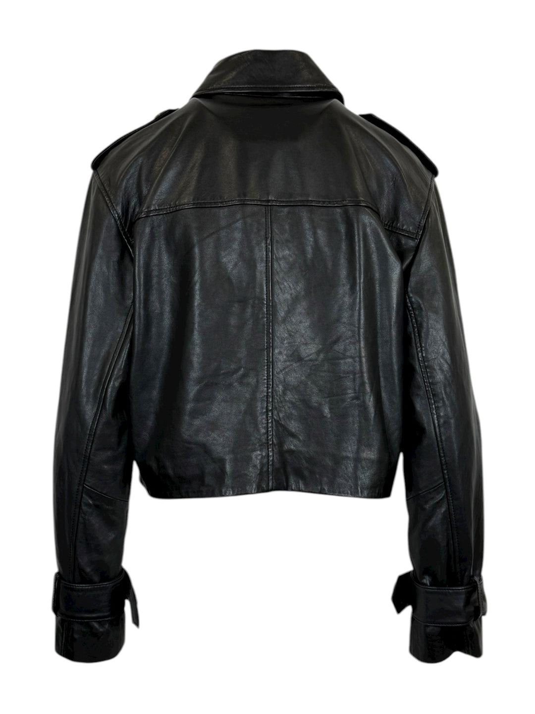 All Saints Size S Hendry Crop Leather Trench Coat