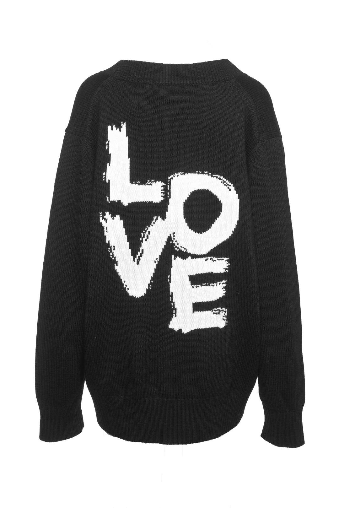 Burberry Size L Men's Love Motif Wool Oversized Cardigan