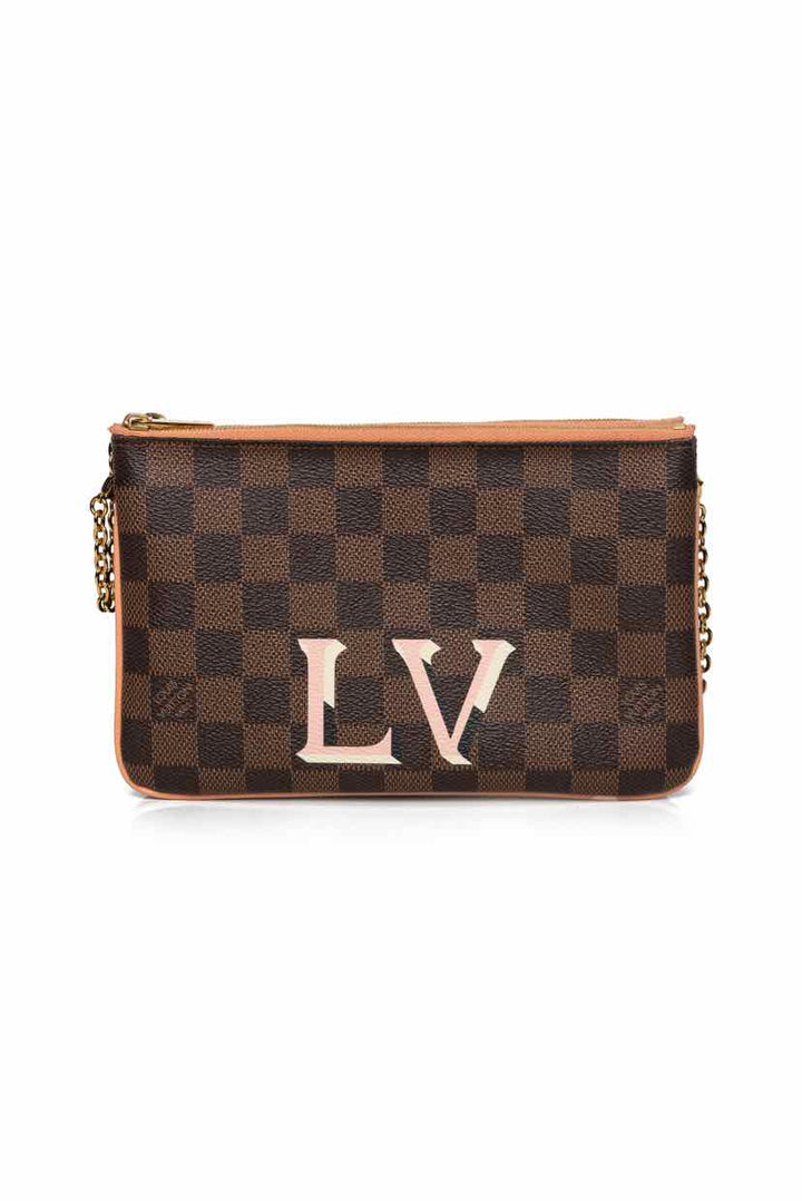 Louis Vuitton Damier Ebene Double Zip Pouchette Crossbody