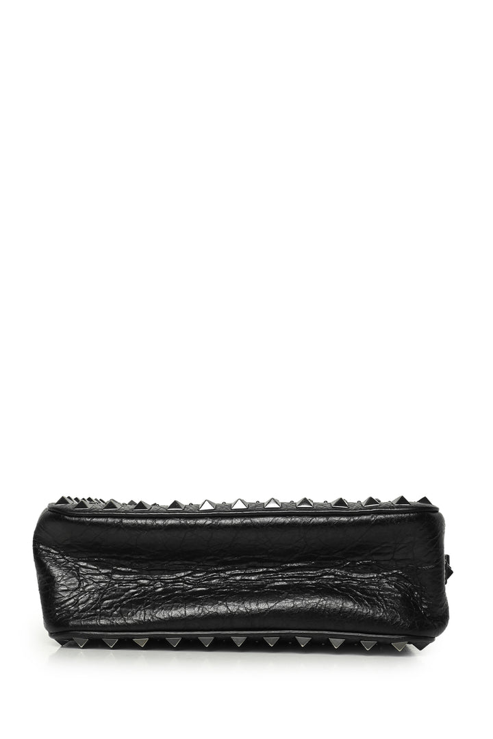 Valentino Crackled Leather Punk Heart Crystal Rockstud Camera Bag Crossbody