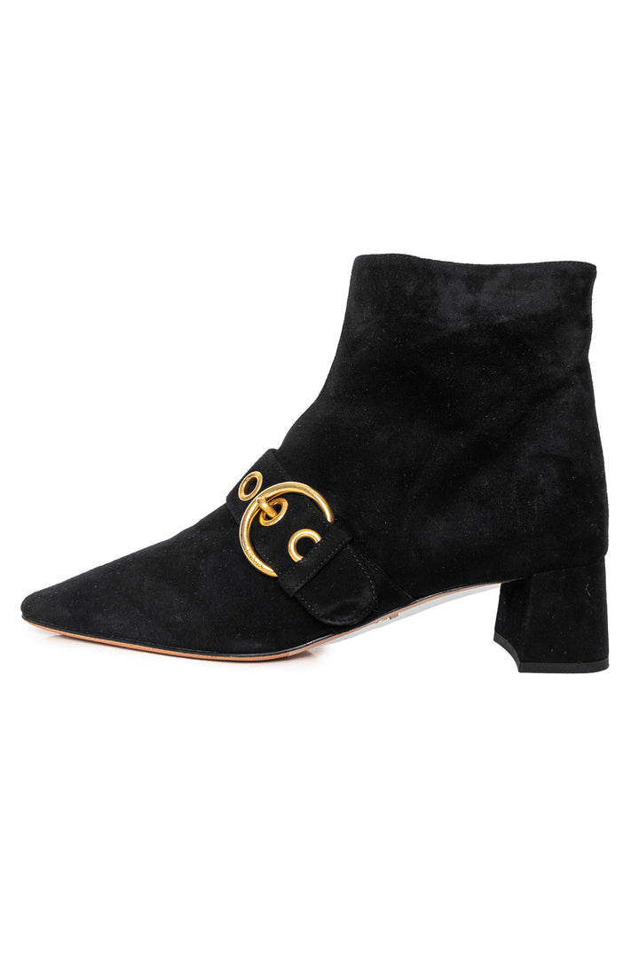 Prada Size 37.5 Suede Ankle Boots