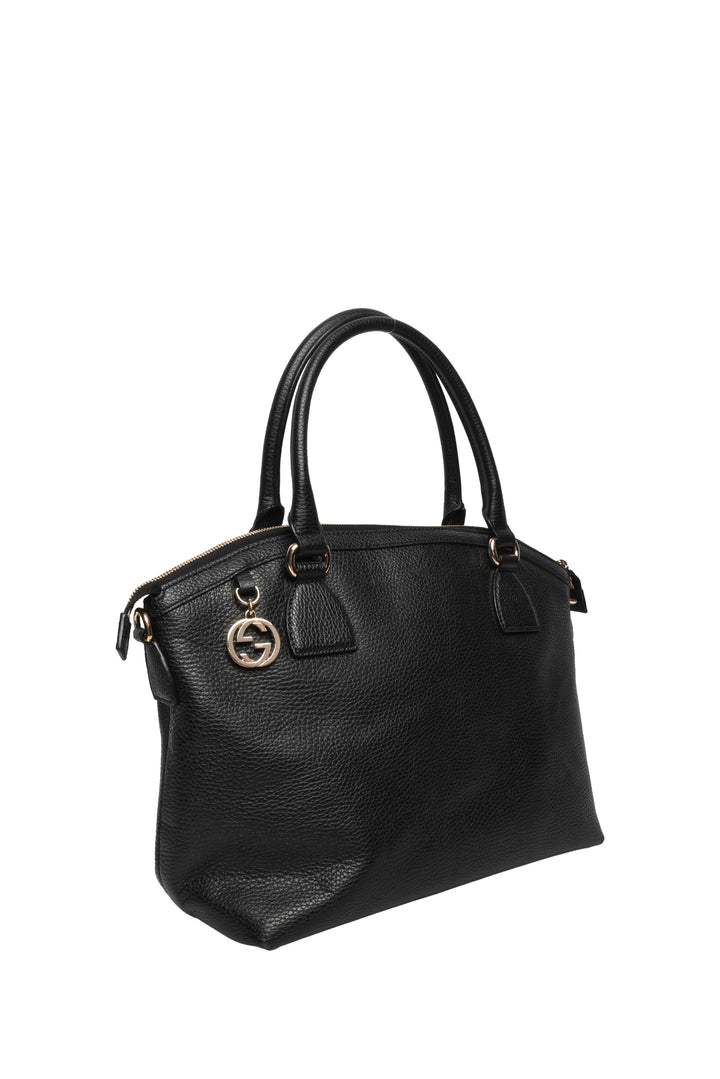 Gucci Pebbled Leather GG Dome Satchel Tote