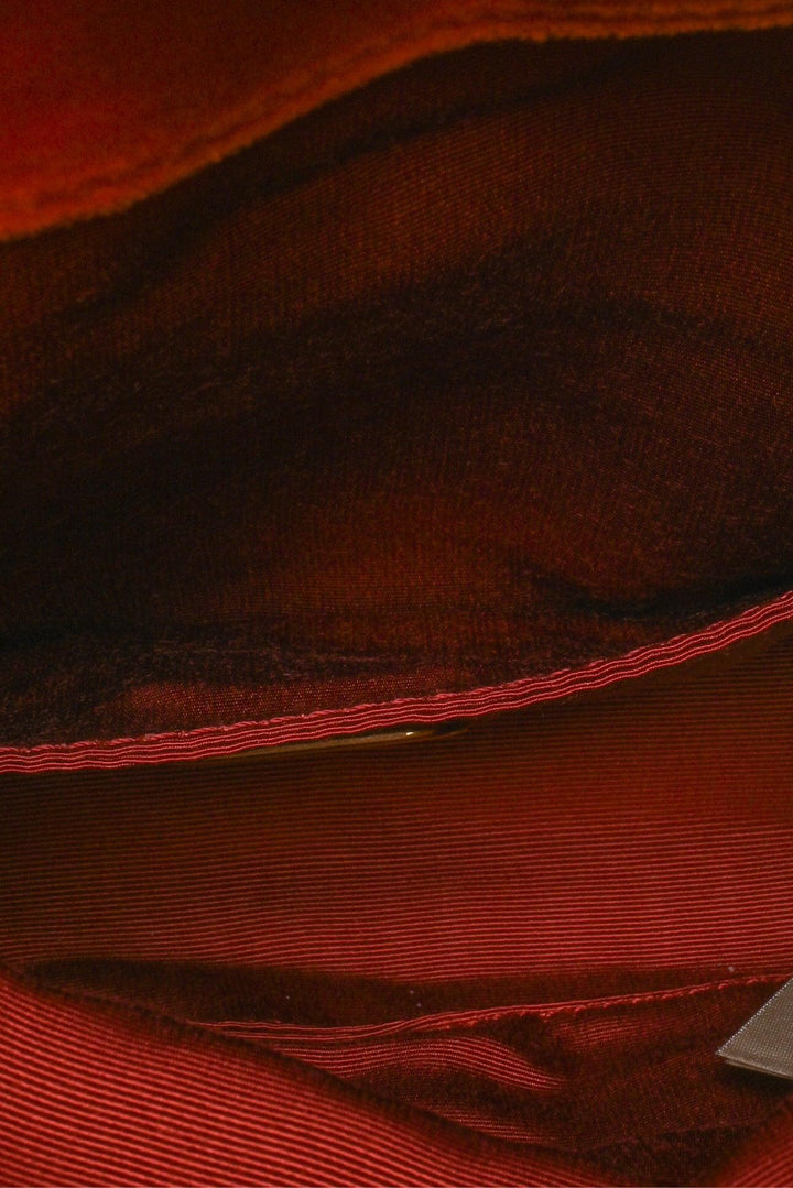 Burberry Embellished Safety Pin Foldover Velvet Clutch