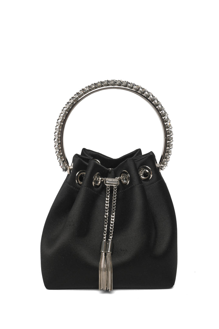 Jimmy Choo Bon Bon Satin Crystal Handle Bag