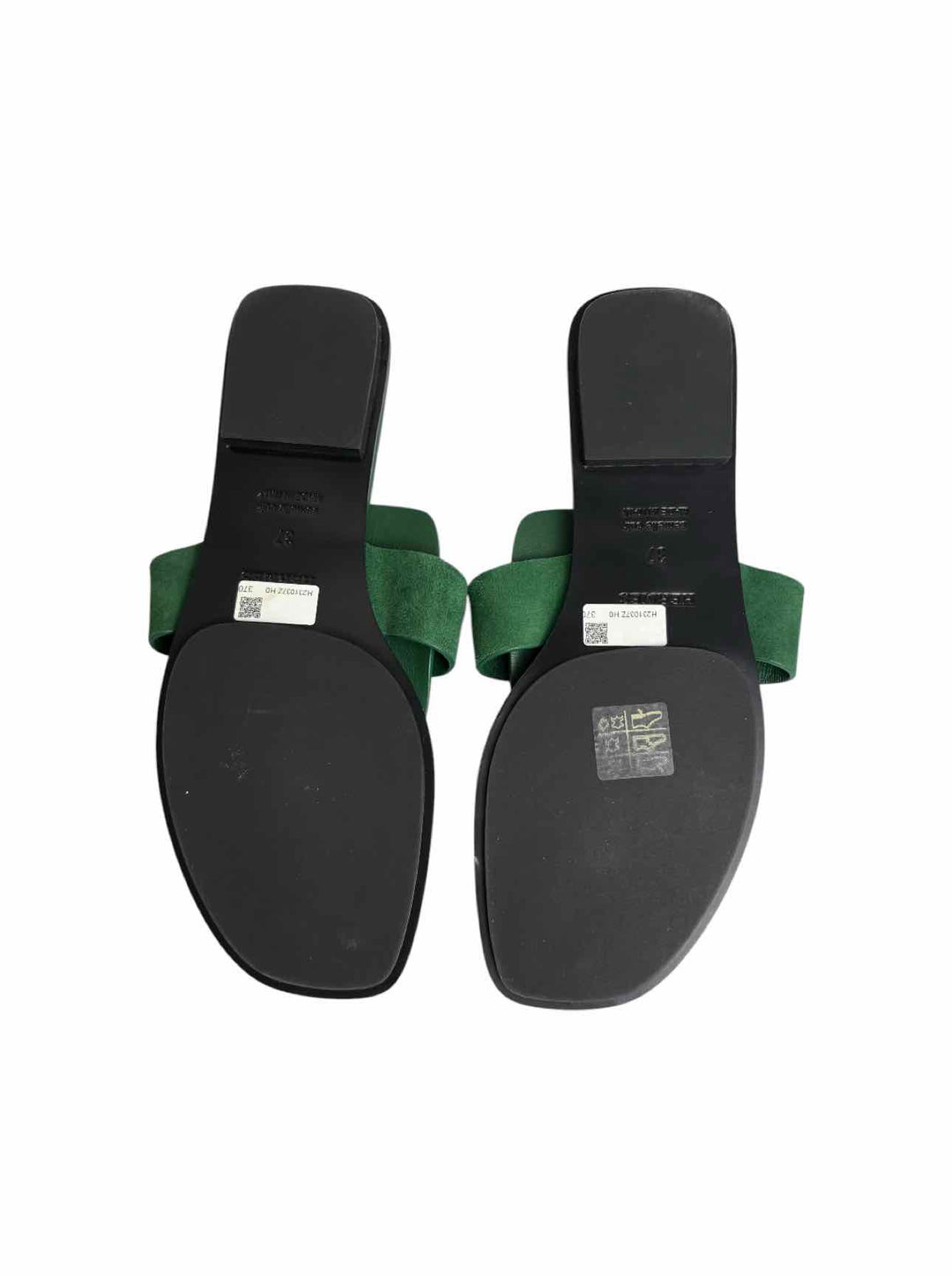 Hermes Size 37 Gallery Leather Logo Sandals