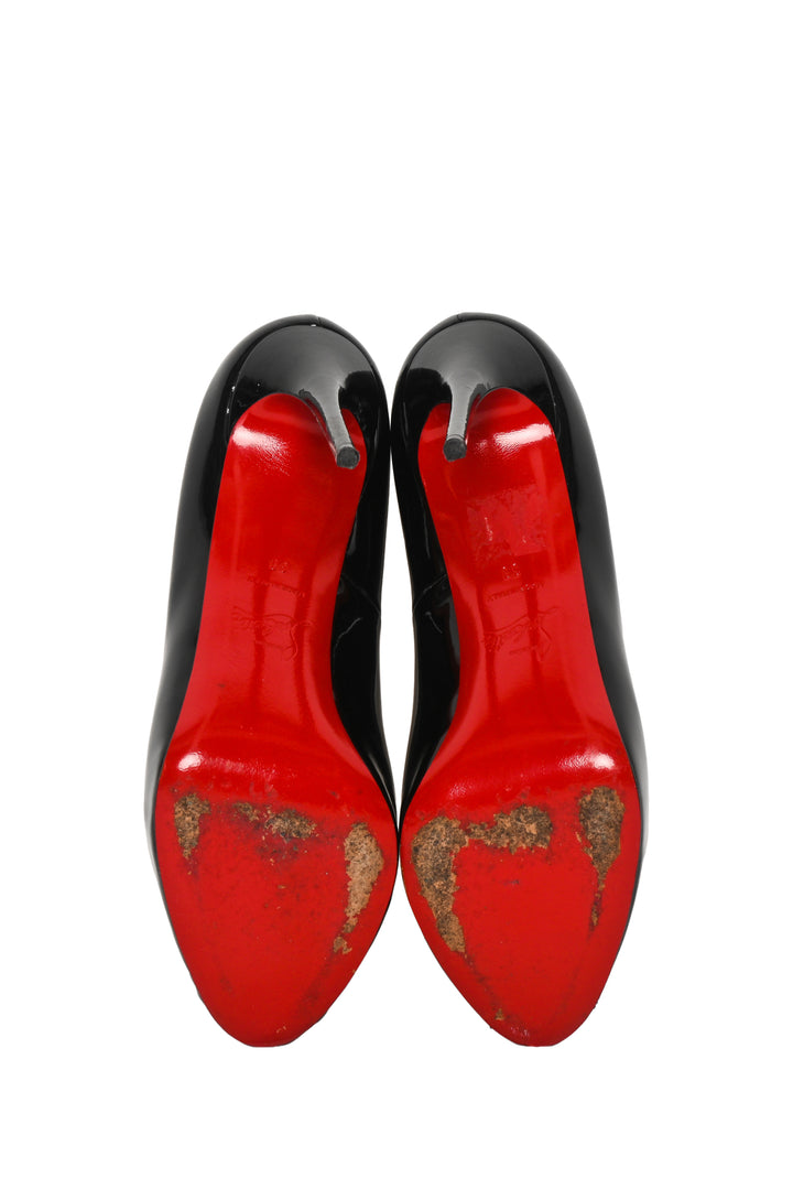Christian Louboutin Size 39 New Very Prive 120mm Peeptoe Patent Leather Pumps