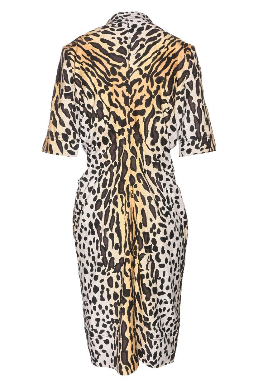 St. John Size 10 Margay Animal Print Dress