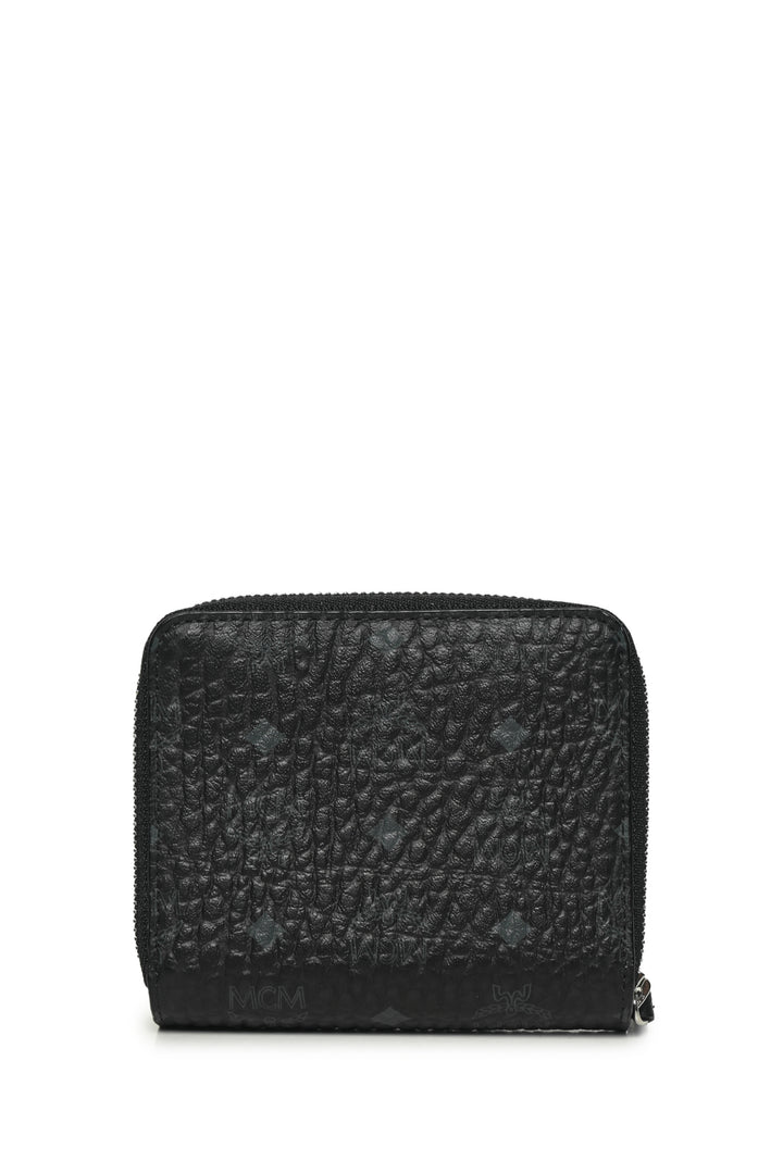 MCM Visetos Coated Canvas & Nappa Leather Compact Wallet