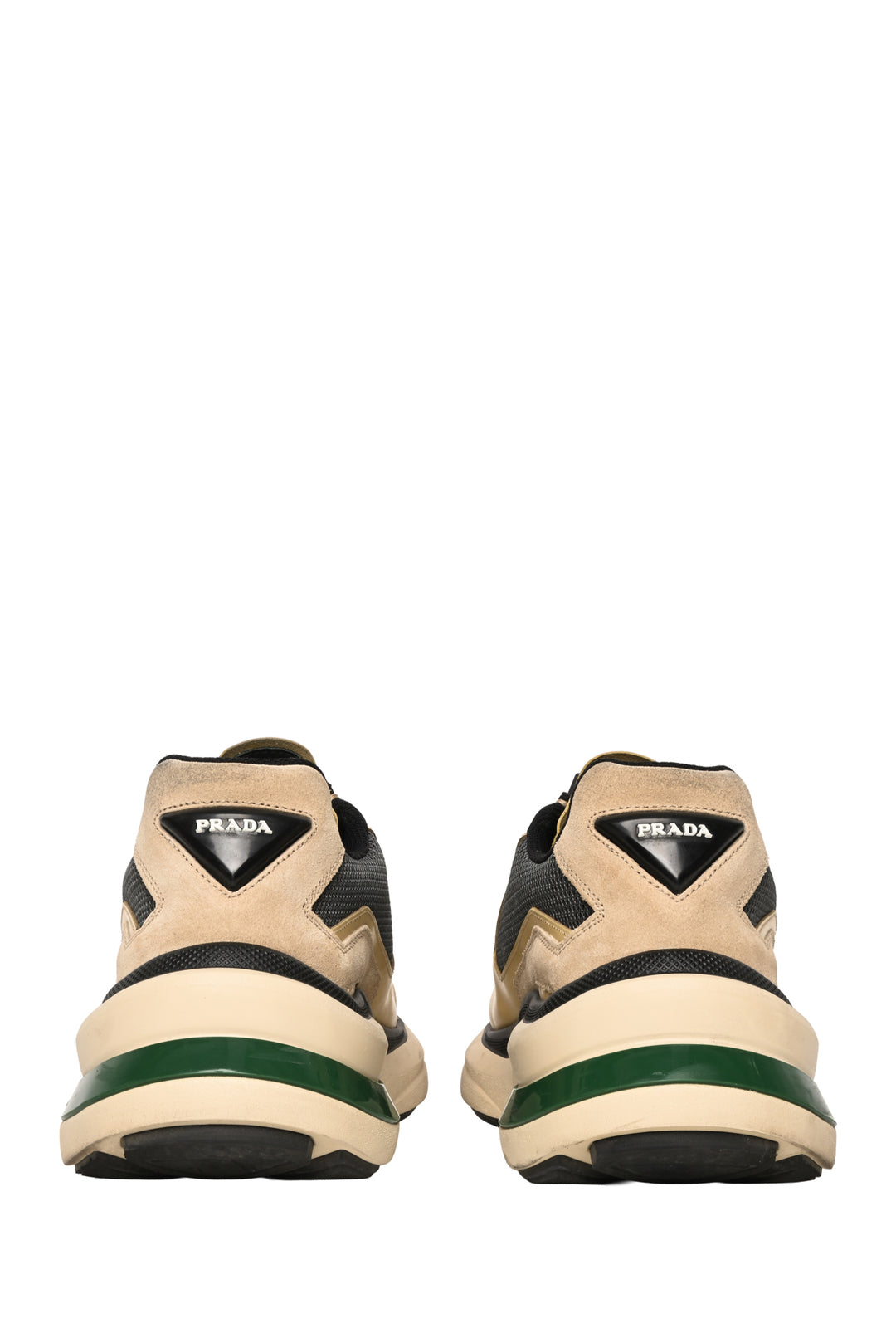 Prada Mens Shoe Size 8 Systeme Brushed Leather Sneakers