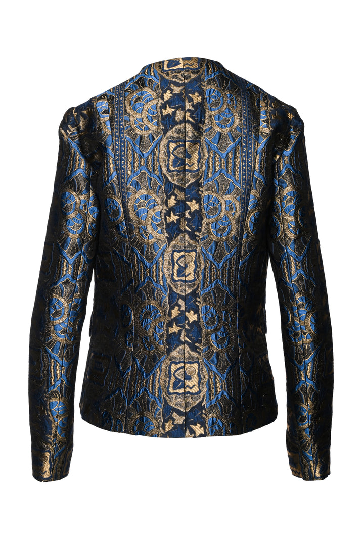 Etro Size 10 Lurex Embroidered Jacquard Jacket