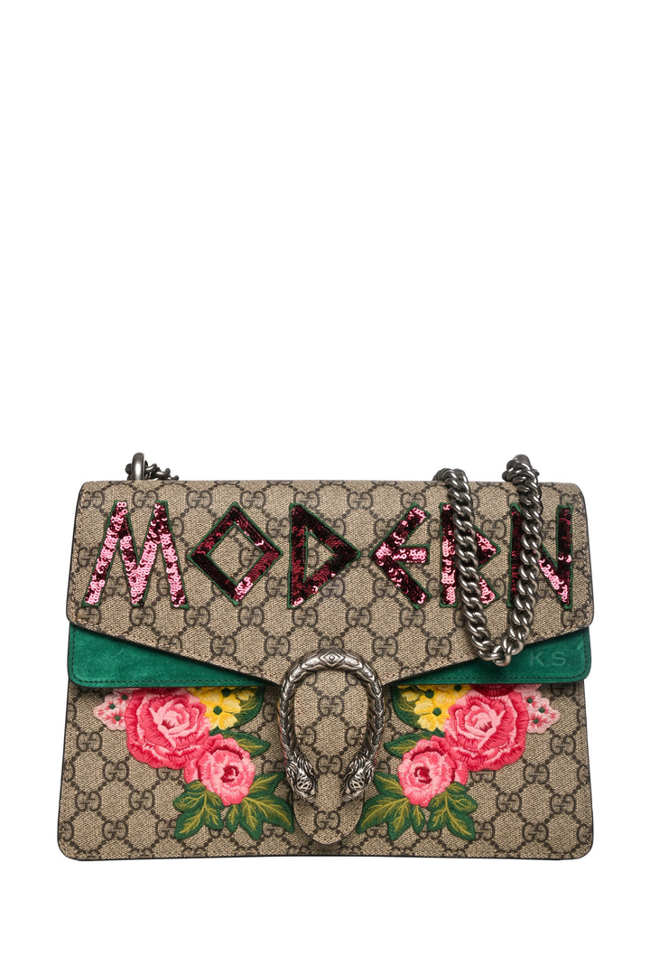Gucci GG Supreme Embroidered Medium Dionysus Shoulder Bag