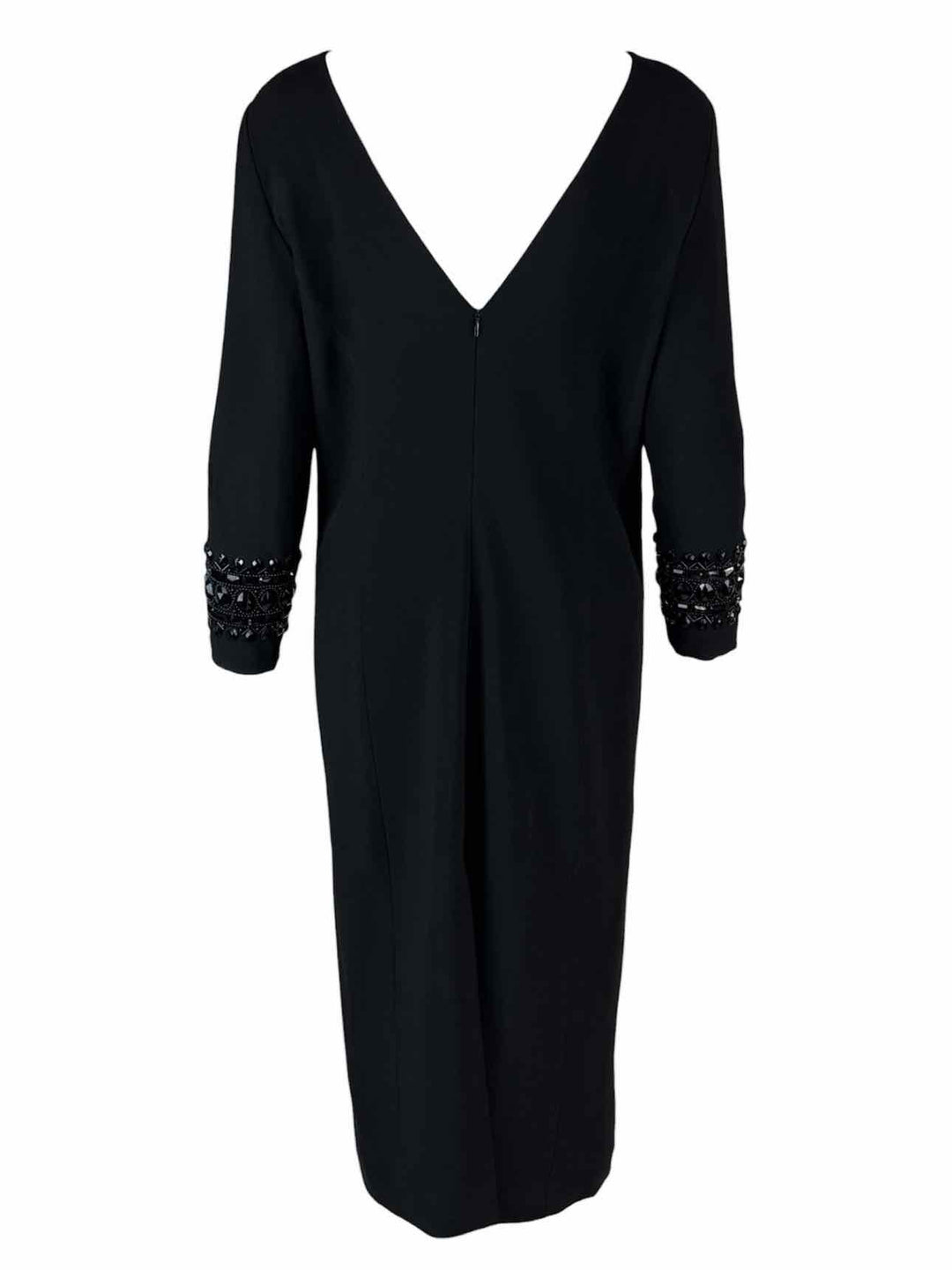 Max Mara Size 12 Vintage Embellished Long Sleeve Dress
