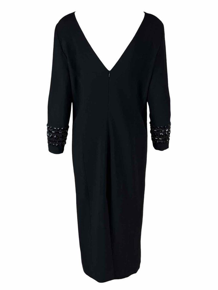 Max Mara Size 12 Vintage Embellished Long Sleeve Dress
