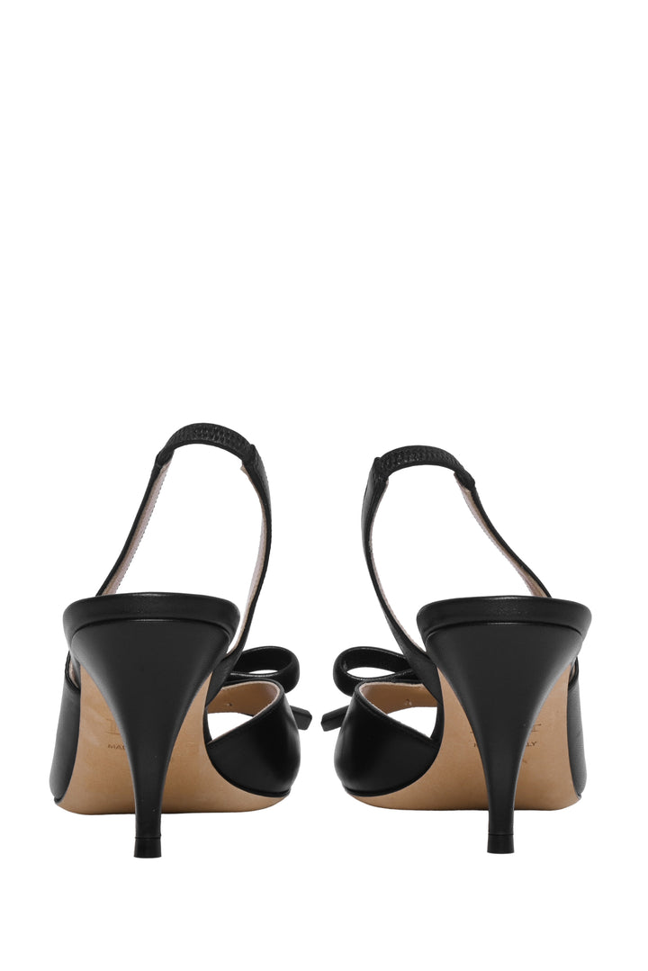 Dior Size 37 Bow Heeled Slingback Sandals