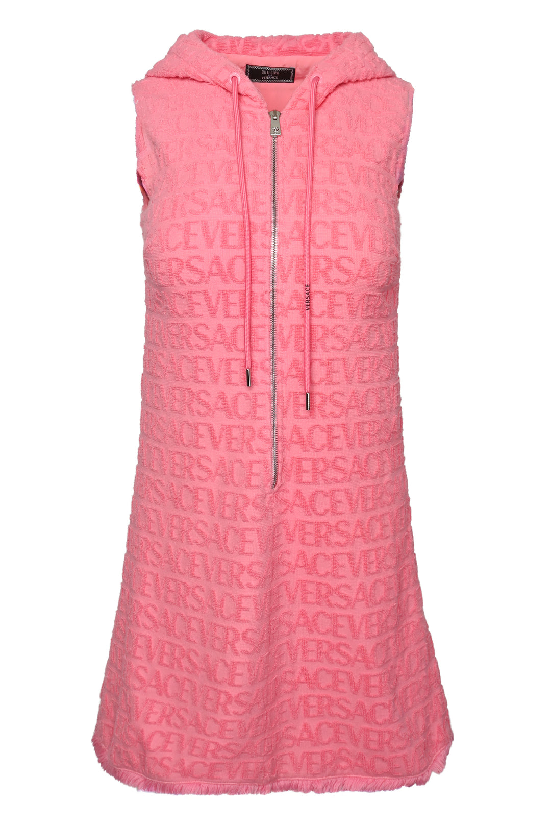 Versace x Dua Lipa Size 2 All Over Logo Hooded Dress
