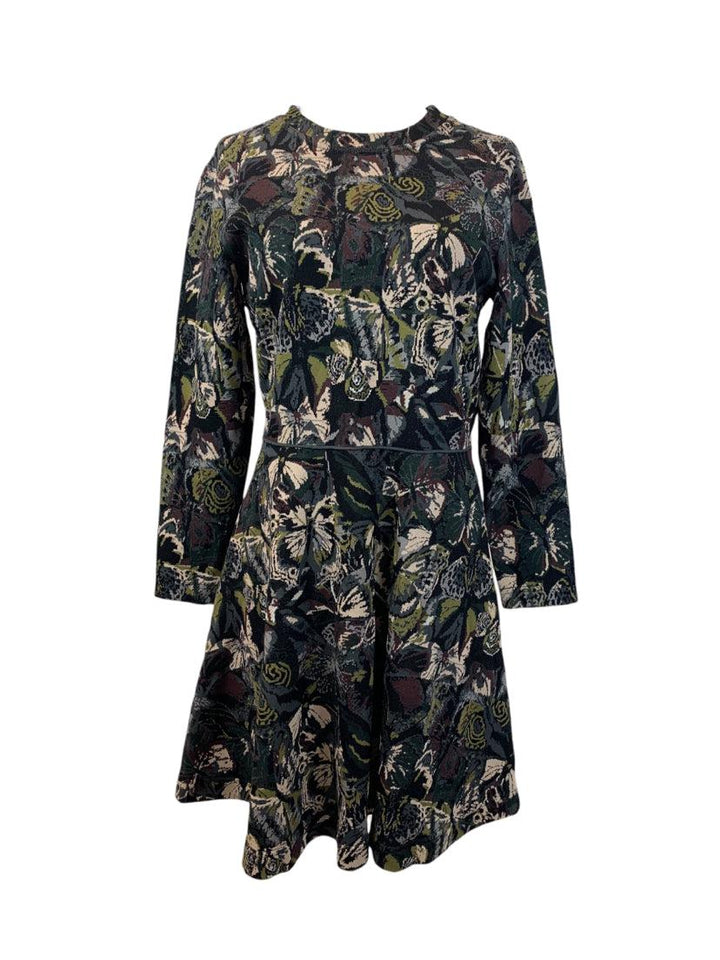 Valentino Size XL Camo Butterfly Jacquard Dress