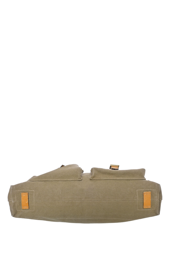 Gucci Vintage Utilitarian Canvas Shoulder Bag